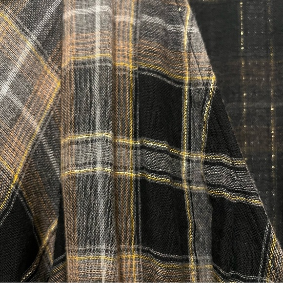 Apiece Apart Plaid Print asymmetric Knee-Length wrap Dress, gauzy cotton, sz 0 - Picture 9 of 14